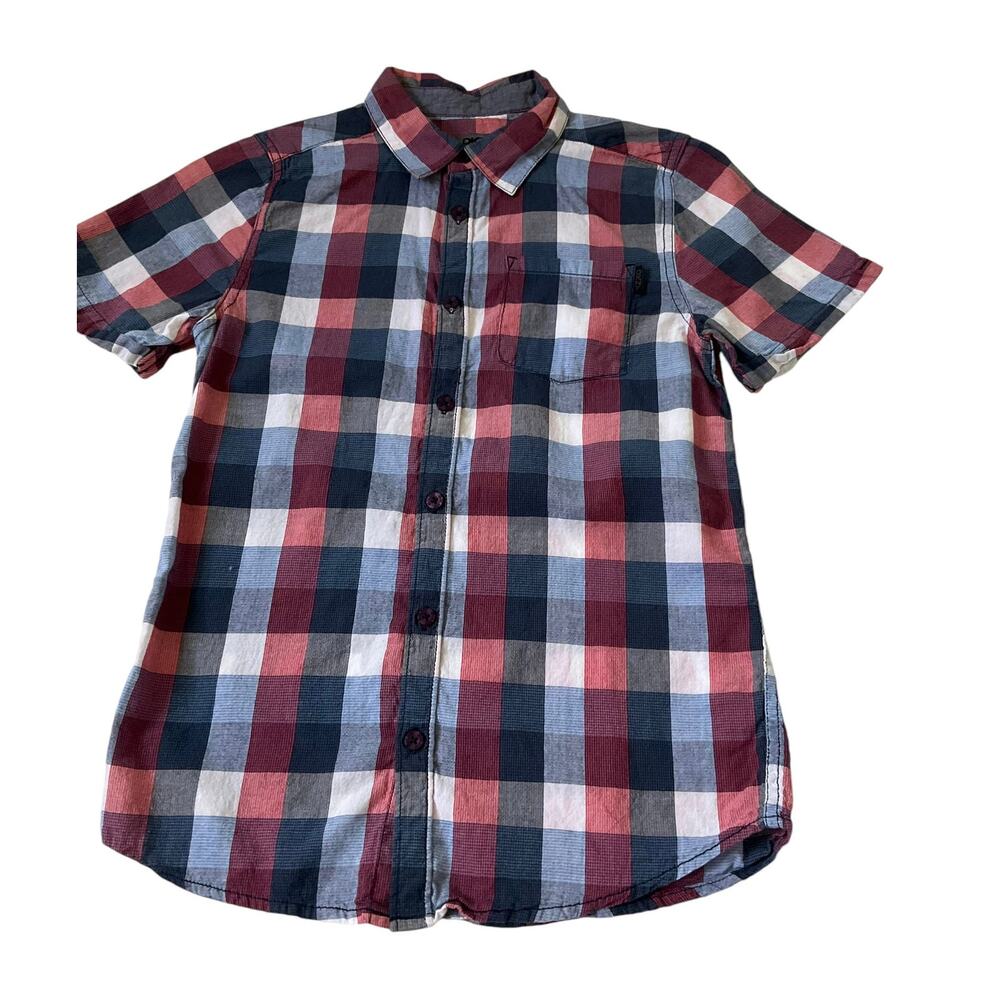 DNKY Blue & Red Collared  Boy's Polo Size 10-12/ Medium 23-12